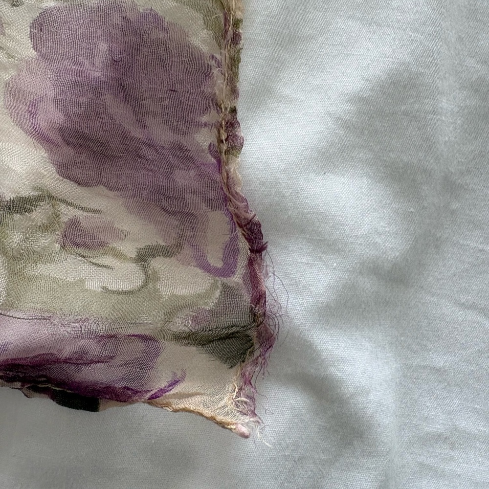 Vintage Floral Sheer Scarf Lot - Set of 3 Romantic Gauze Scarves - Picture 5 of 12
